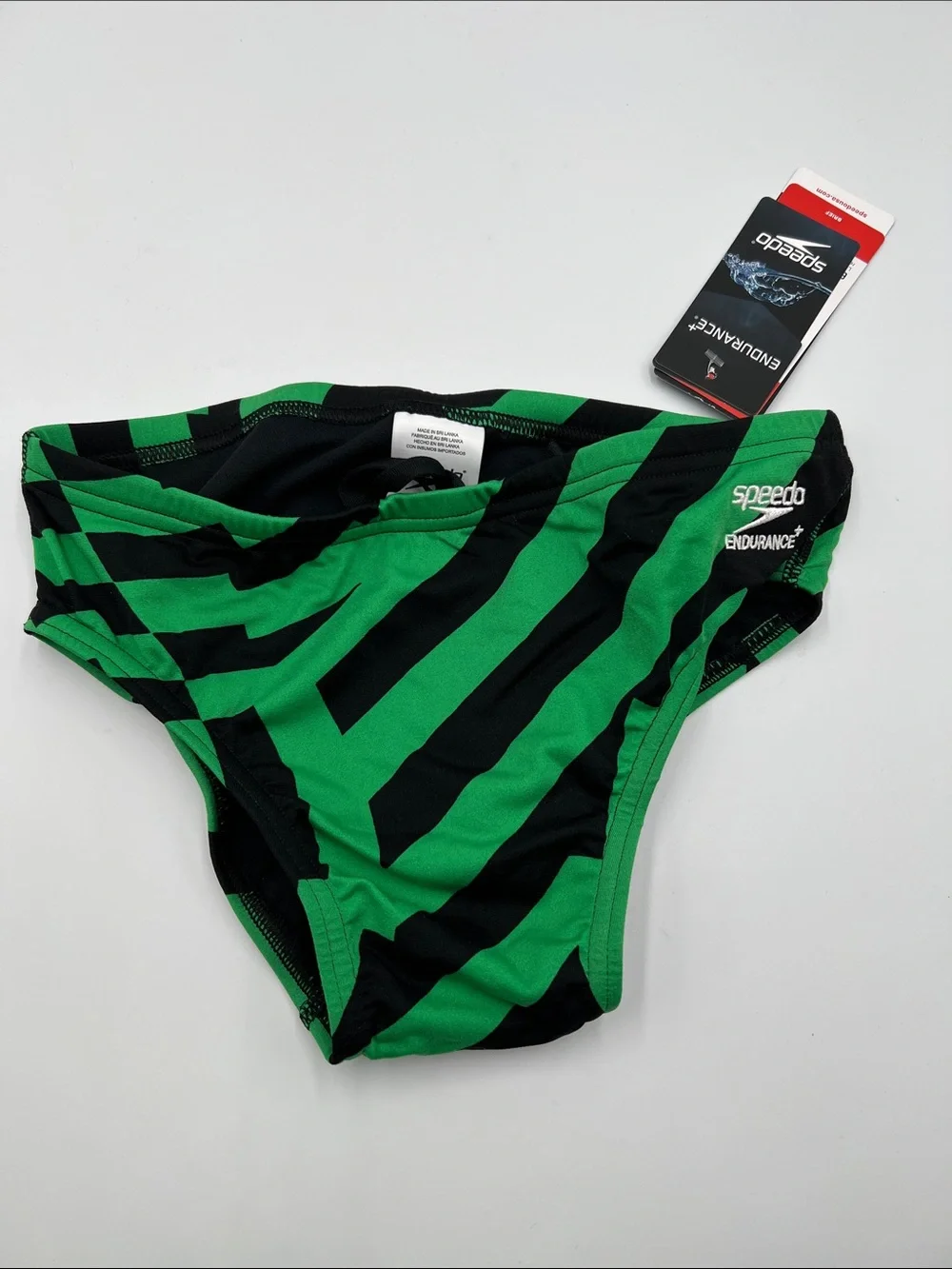 Speedo Endurance Plus racer swimming brief shorts green black Vortex men new 30